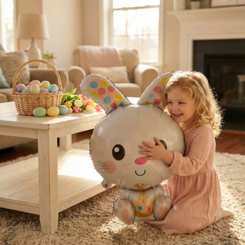 Húsvéti lufi - nyuszi - alumínium fólia - 78 cm