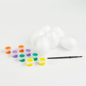   Húsvéti dekoráció - húsvéti habtojás festő szett - 6 cm - 6 db tojás