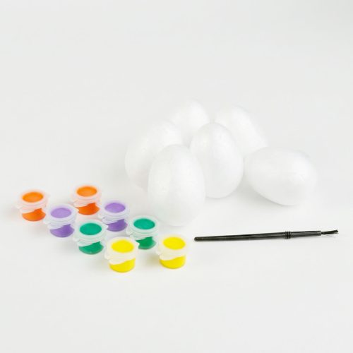 Húsvéti dekoráció - húsvéti habtojás festő szett - 6 cm - 6 db tojás