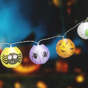   Halloween-i lampion fényfüzér - 7,5 x 110 cm - 2 x AA elemes