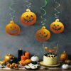 Halloween-i dekoráció szett - 12 db tök, szellem - csillogó spirál akasztó