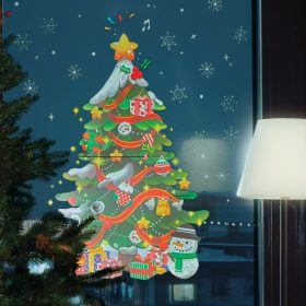 Karácsonyi matrica szett - karácsonyfa - 62 x 70 cm