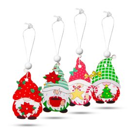   Karácsonyfadísz szett - akasztható, fa manók - 4 féle - 12 db / csomag