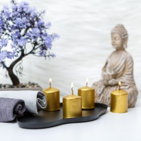 Gyertya szett - arany, illatmentes - 4 x 45 g