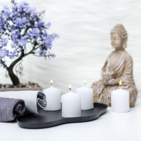 Gyertya szett - fehér, illatmentes - 4 x 45 g