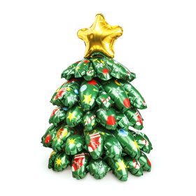   3D Karácsonyi lufi - 360° - alumínium fólia - fenyőfa - 38 x 34 cm