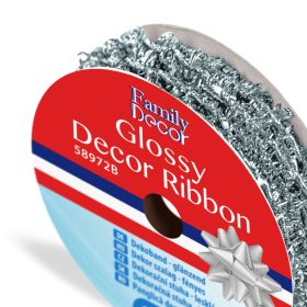 Dekor szalag - fényes - 2,74 m - ezüst