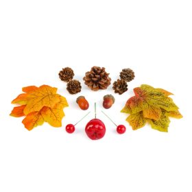Őszi dekoráció - falevél, toboz, tök szett - 4 féle