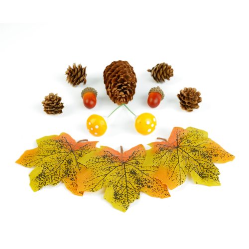 Őszi dekoráció - falevél, toboz, tök szett - 4 féle