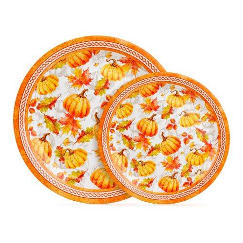 Papírtányér szett - tökös - 2 méret - 12 db / csomag