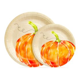 Papírtányér szett - tökös - 2 méret - 12 db / csomag