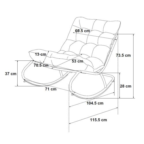 Vibe kerti hintaszék szürke párnával