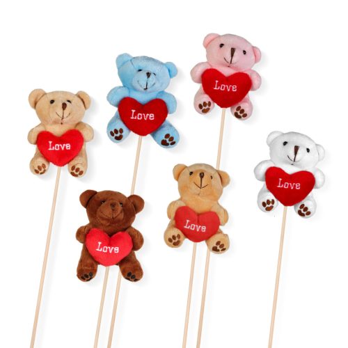 Leszúrható dekoráció - maci - 59 x 4 cm - 6 féle