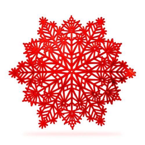 Szilikon edényalátét - jégkristály - piros - 38 cm