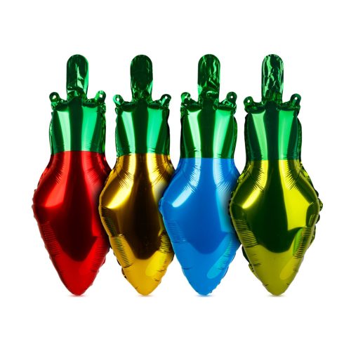 Karácsonyi dekoráció - lufi - klasszikus izzó - 26 x 43 cm - 4 db / csomag