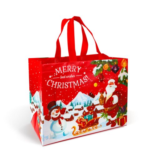 Karácsonyi ajándéktáska - 31 x 25 x 17 cm - 4 féle