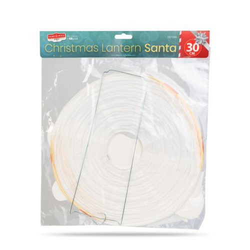 Karácsonyi lampion - Mikulás - papír - 30 cm