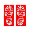 Karácsonyi dekoráció - lábnyom sablon szett - műanyag - 30,5 x 14 cm - 4 db / csomag