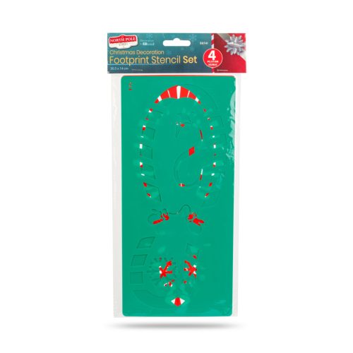 Karácsonyi dekoráció - lábnyom sablon szett - műanyag - 30,5 x 14 cm - 4 db / csomag