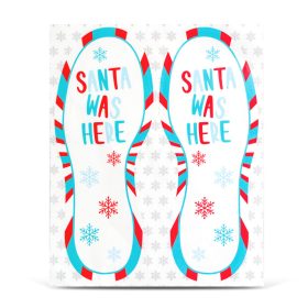   Karácsonyi dekoráció - "Itt járt a Mikulás" lábnyom matrica - 25 x 10 cm - 2 db / csomag