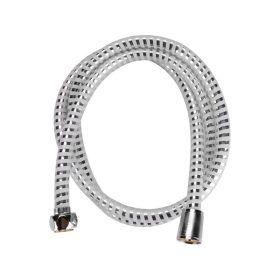 zuhanytömlő, ezüst/fekete, PVC; 1,5m