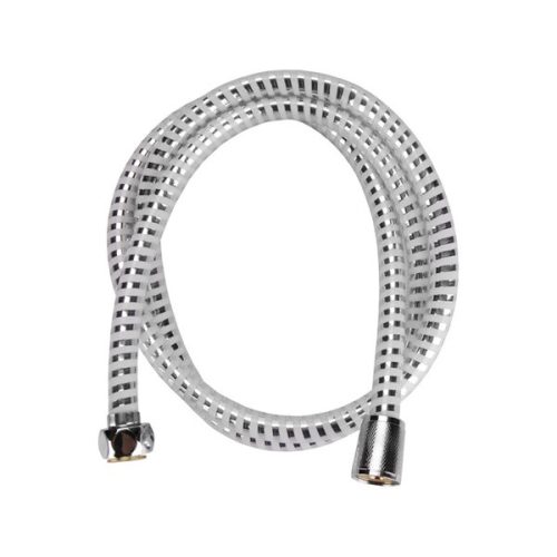 zuhanytömlő, ezüst/fekete, PVC; 1,5m