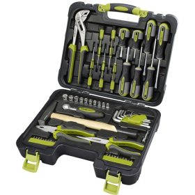   szerszámkészlet, 57db, 1/4" CV.; 10 dugófej(4-13mm), racsnis kar+fogók,csavarhúzók,órás csavarhúzók, imbuszkulcs,BIT-ek