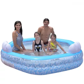   Felfújható hatszögletű pancsolómedence 223 x 211 x 58 cm