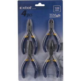   mini fogó klt. 4db-os, dupla műanyag nyéllel; kombinált, oldalcsípő, hosszú csőrű, rádiós ,125mm