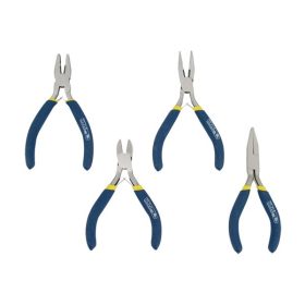   mini fogó klt. 4db-os, dupla műanyag nyéllel; kombinált, oldalcsípő, hosszú csőrű, rádiós ,125mm