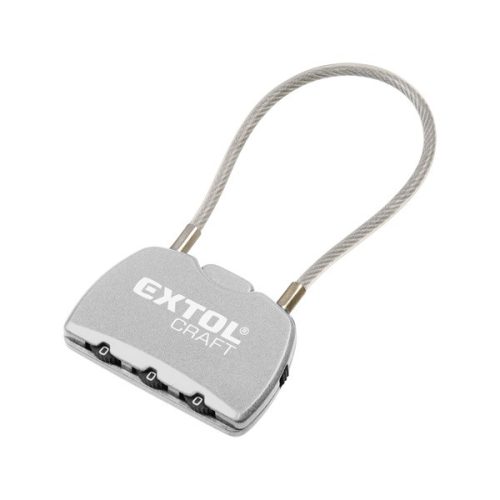 bőröndlakat, számzáras, 1000 db kód beállítható, 150×3mm sodrott acéldrót kábel