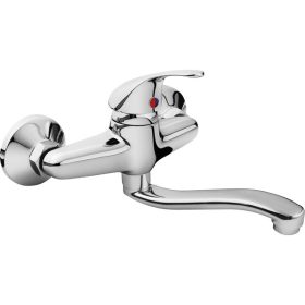   konyhai csaptelep 35mm kerámia betét, falra szerelhető, fényes, 20cm hosszú