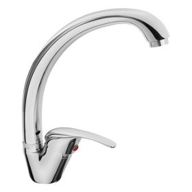   mosogató csaptelep  35mm kerámia betét, álló, 40cm ívelt csőr, egykaros, fényes