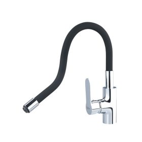   mosogató csaptelep, hajlékony szilikon kifolyócsővel, 35mm, fekete