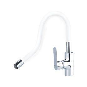  mosogató csaptelep, hajlékony szilikon kifolyócsővel, 35mm, fehér