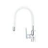 mosogató csaptelep, hajlékony szilikon kifolyócsővel, 35mm, fehér