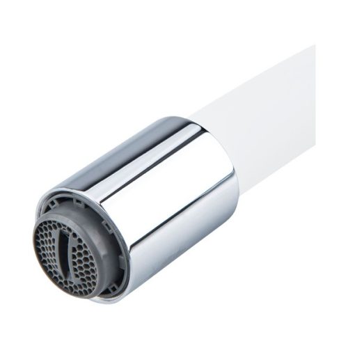 mosogató csaptelep, hajlékony szilikon kifolyócsővel, 35mm, fehér