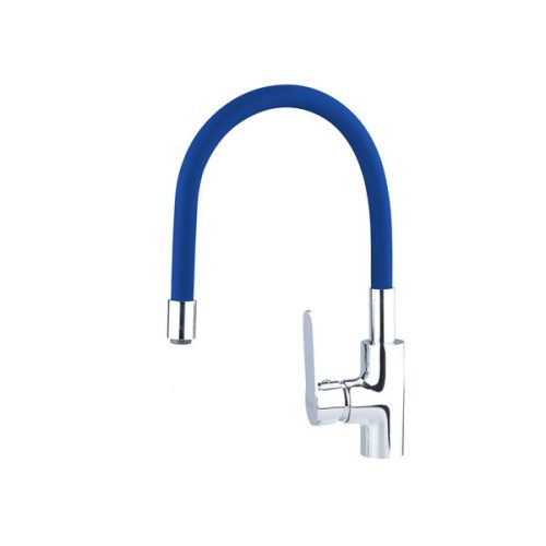 mosogató csaptelep, hajlékony szilikon kifolyócsővel, 35mm, kék