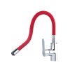 mosogató csaptelep, hajlékony szilikon kifolyócsővel, 35mm, piros