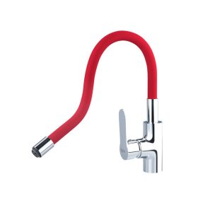   mosogató csaptelep, hajlékony szilikon kifolyócsővel, 35mm, piros