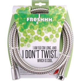   zuhanytömlő, rozsdamentes acél; 1,8m, kétszeresen zárt, csavarodás mentes