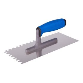   glettelőkanál 270×128×90mm rozsdamentes csempéző  8×8mm, SOFT gumi nyél