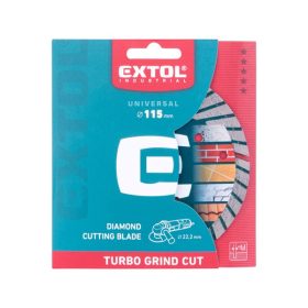   gyémántvágó, ipari korong, TURBO GRIND CUT, gyors vágás; 115×22,2×2,2mm, száraz és vizes vágásra