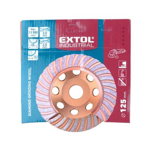 gyémántcsiszoló korong; 125mm×22,2mm, Turbo/lamellás jellegű