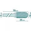 keményfém turbómaró (rotormaró), hengeres, kerek orrú, átmérő 12×25mm/szár 6mm, keresztfogazás