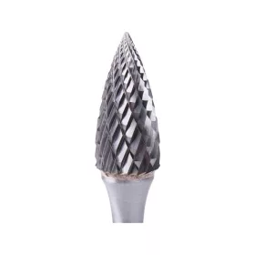   keményfém turbómaró (rotormaró), íves, hegyes orrú, átmérő 12×25mm/szár 6mm, keresztfogazás