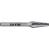 keményfém turbómaró (rotormaró), kúpos, kerek orrú, átmérő 10×25mm/szár 6mm, keresztfogazás