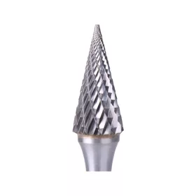   keményfém turbómaró (rotormaró), kúpos, hegyes orrú, 12×25mm átmérő/ 6mm szár, keresztfogazás