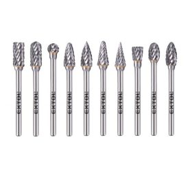   mini keményfém turbómaró (rotormaró) klt. 10 db, átmérő 6×13mm/szár 3mm, keresztfogazás