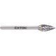 mini keményfém turbómaró (rotormaró), íves, hegyes orrú, átmérő 6×13mm/szár 3mm, keresztfogazás